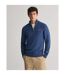 Mens Micro Textured Half Zip Sweatshirt Marine Gant-1