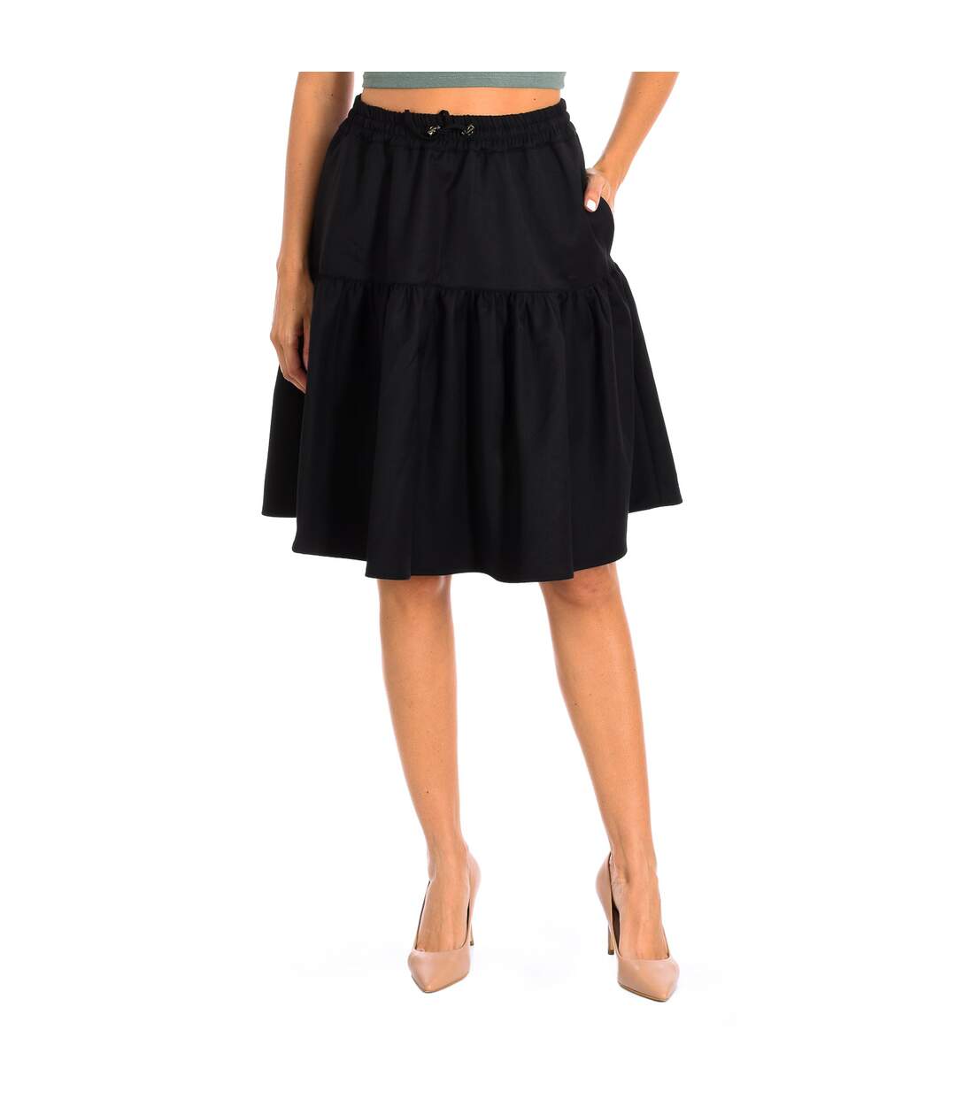 Skirt with elastic waist with drawstring 6Z2N632N89Z women-1