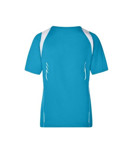 T-shirt Course À Pied Femme Turquoise Vif Blanc James And Nicholson