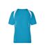 T-shirt Course À Pied Femme Turquoise Vif Blanc James And Nicholson-2