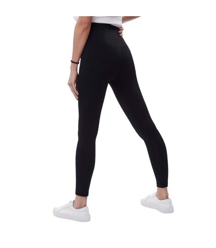 Womens/ladies zelal ribbed leggings black Lookus