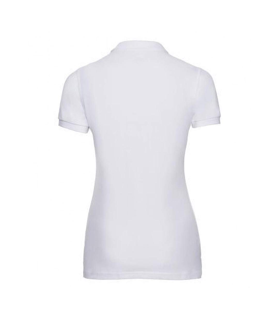 Polo À Manches Courtes En Stretch Pour Femmes/femmes Blanc Russell-2
