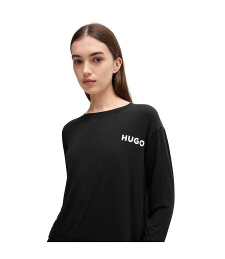 Haut De Pyjama Manches Longues Motif/style Logo Unite Femme Noir Hugo