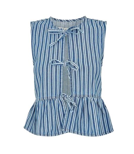 Blouse Sans Manches Motif/style À Rayures Mumba Femme Bleu Threadbare