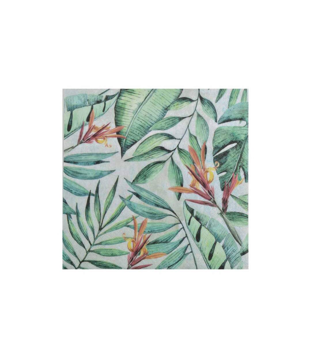 Lot de 20 Serviettes en Papier Jardin Tropical 33x33cm Vert-1