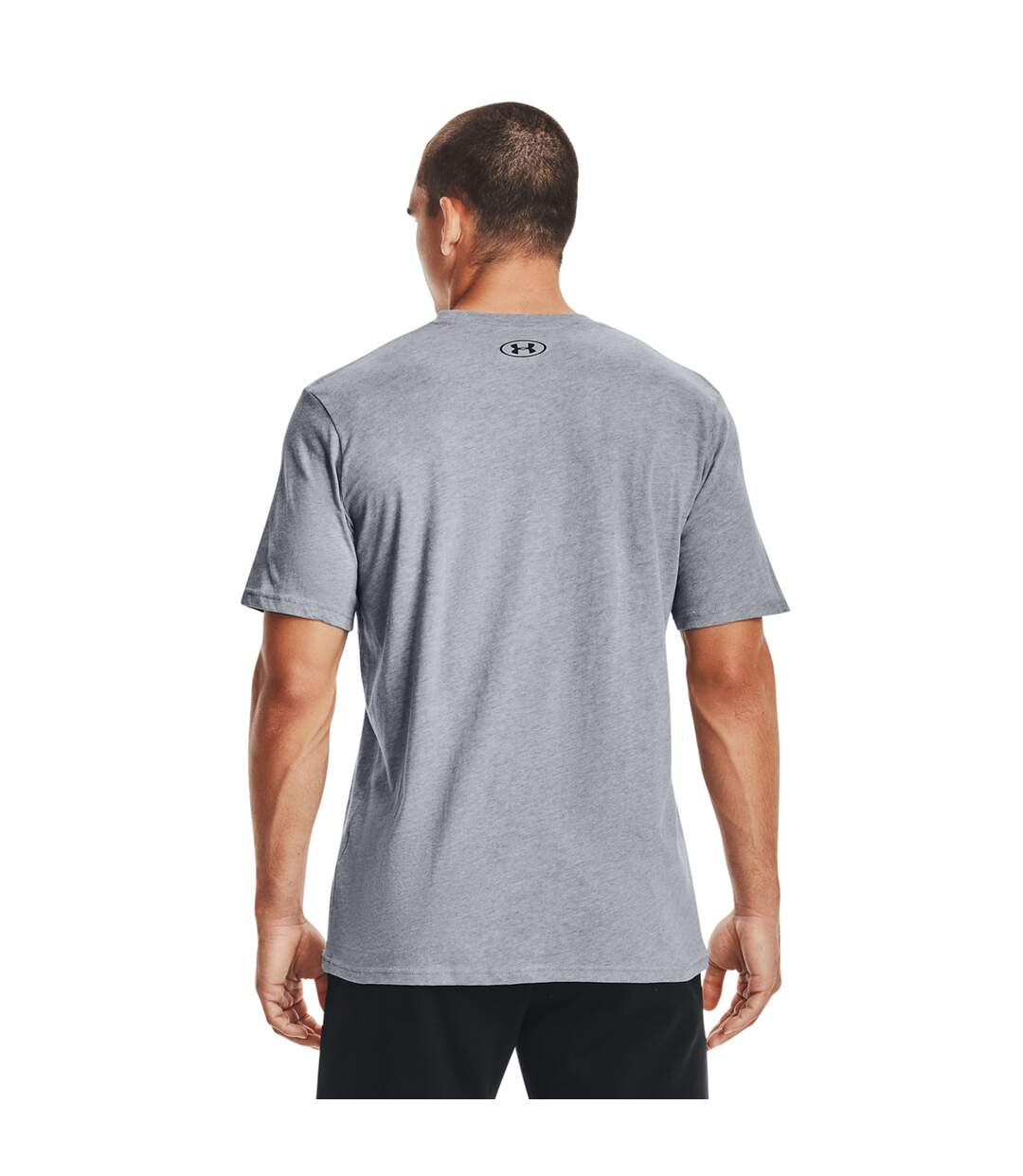 Mens Sportstyle Short-sleeved T-shirt Light Steel Heather Black Under Armour-2