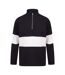 Unisex Adult Panelled Quarter Zip Jumper Navy White Front Row-1