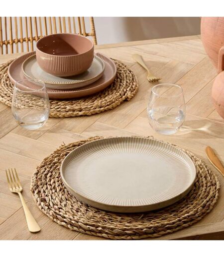Lot de 6 Assiettes Plates Chloe 27cm Beige