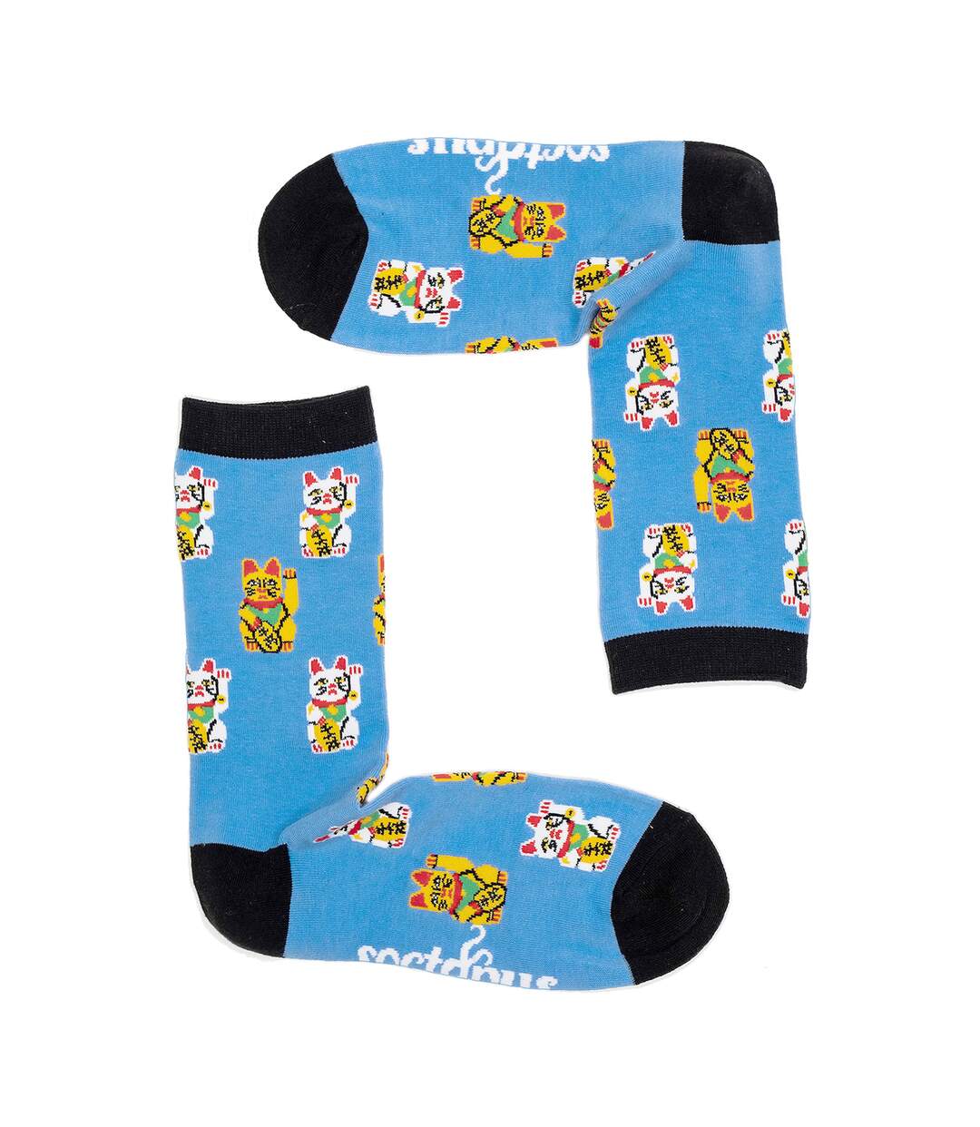 Cat Print Novelty Unisex Cotton Socks-3