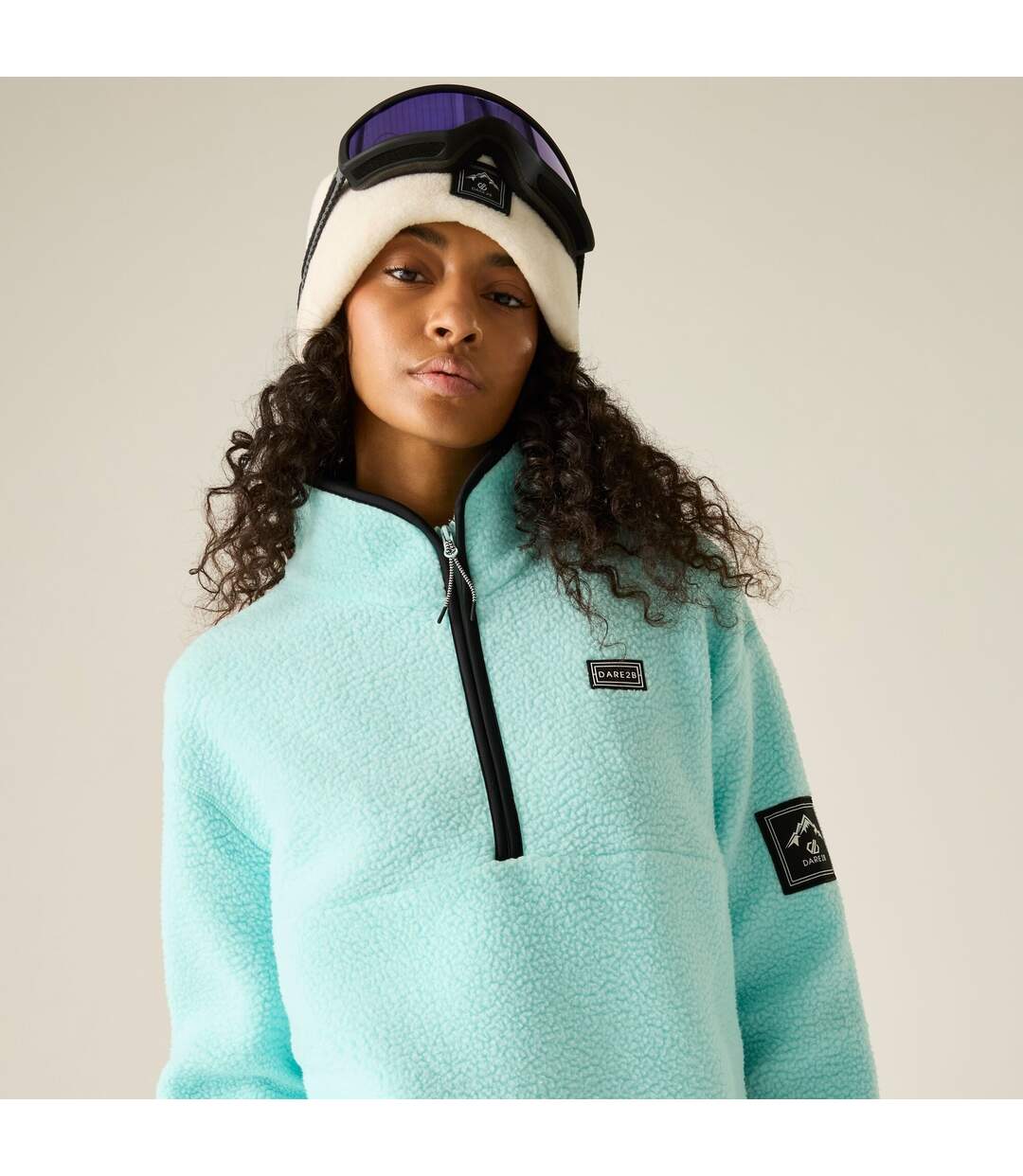 Haut Polaire À Col Montant Zippé Slide Out Femme Turquoise Pâle Dare 2B-4