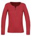 MAYFLOWER NOVICE3 – Tee-shirt manches longues rouge col tunisien satin pour un look dynamique et raffiné-5