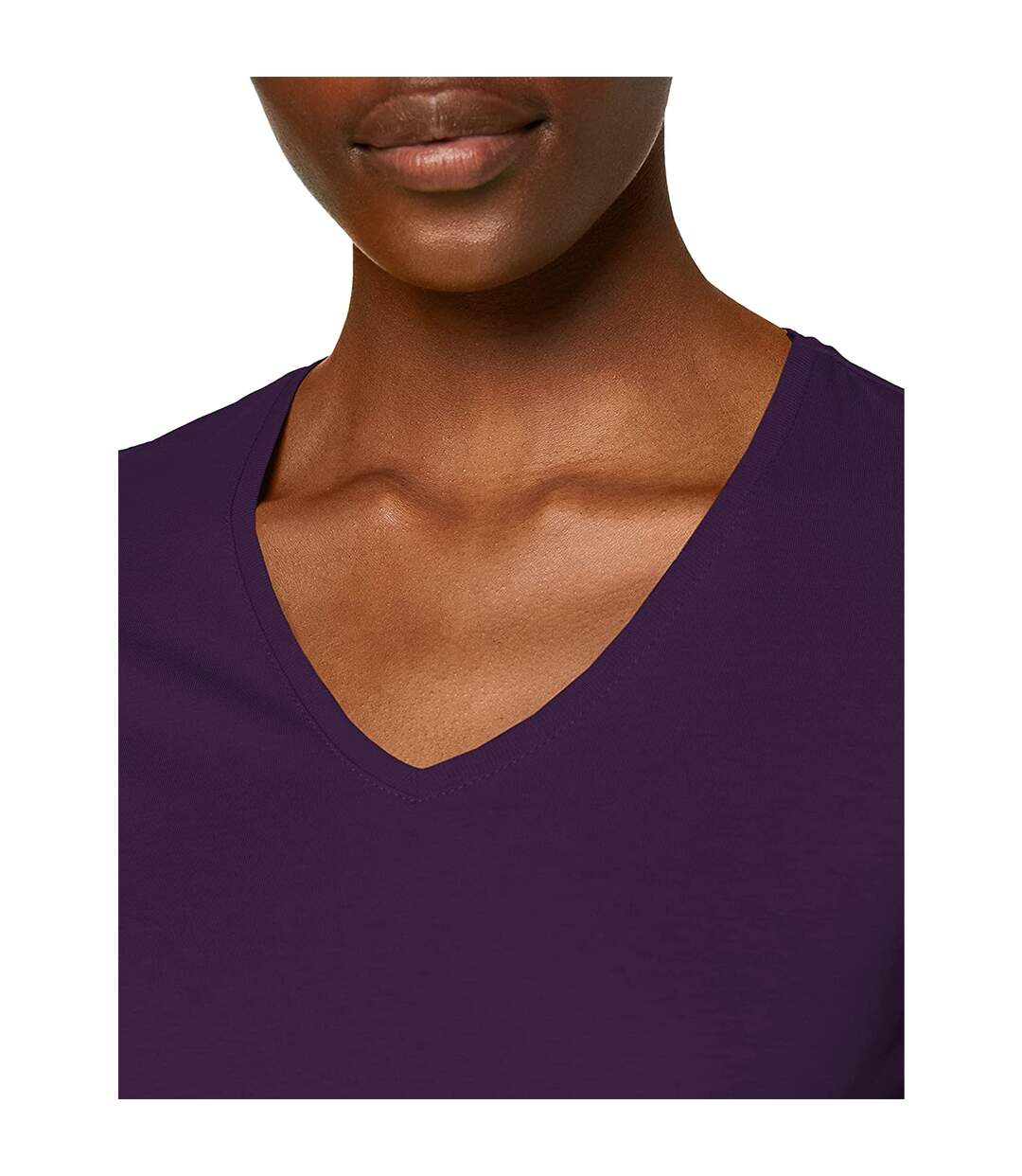 T-shirt col v femme violet foncé Stedman-2