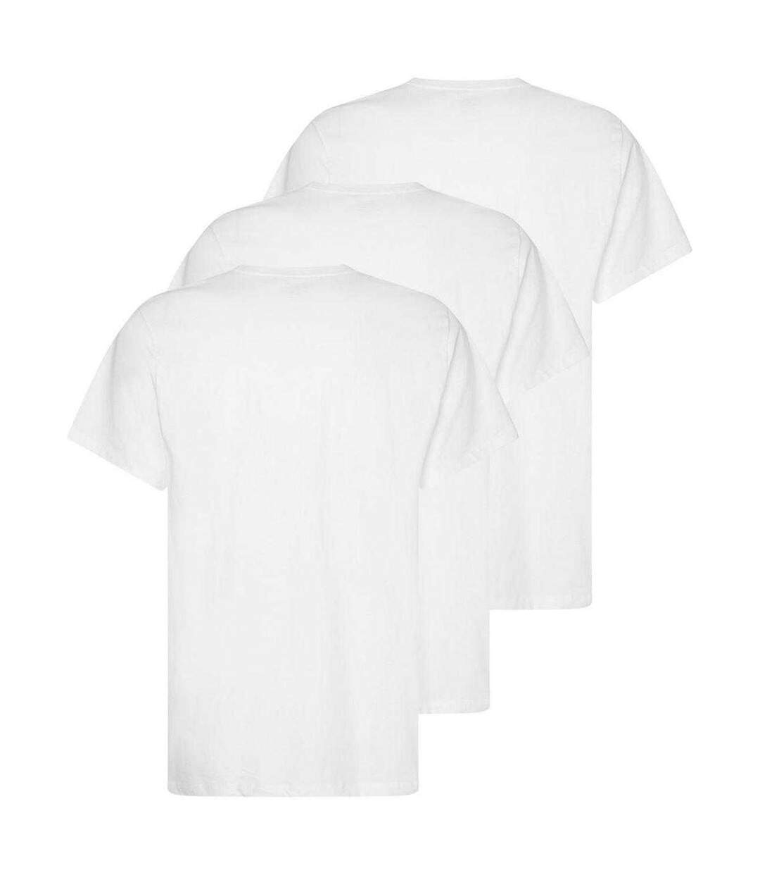 Lot De 3  T-shirts Motif/style Uni Homme Blanc Calvin Klein-3