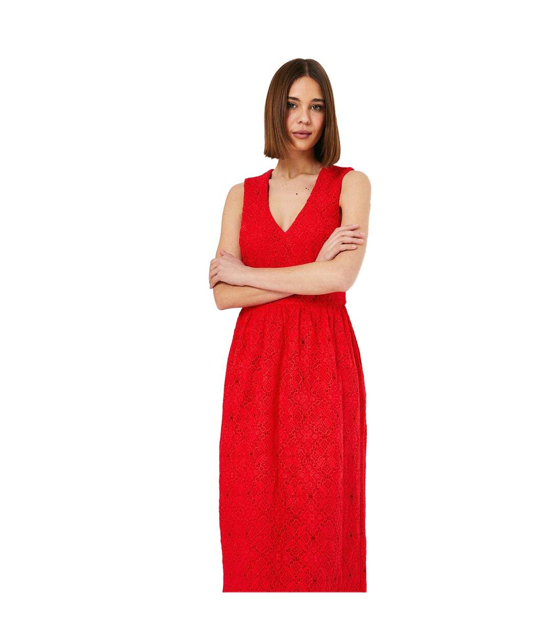 Robe mi-longue femme rouge Dorothy Perkins-3