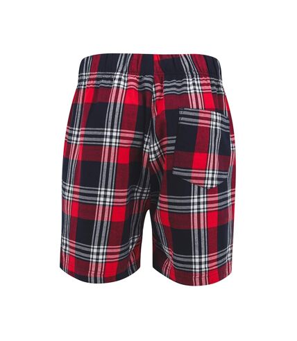SF Men Tartan Lounge Shorts (Red/Navy) - UTPC3895