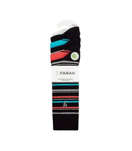 5 Pack Mens Bamboo Bright Striped Patterned Socks