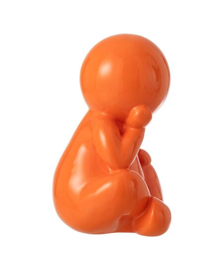 Statuette Déco Unie Marcel 35cm Orange Foncé