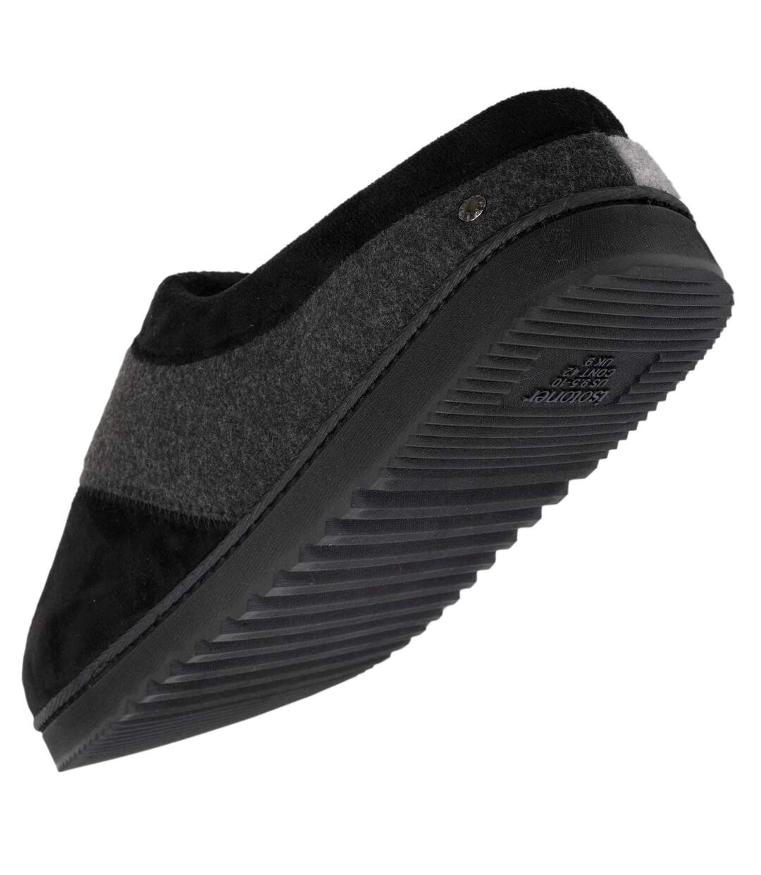 Isotoner Chaussons Mules homme polaire, chauds, semelle confort-5