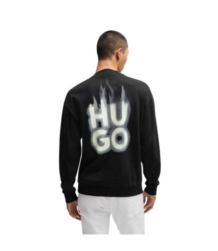 Sweat Motif/style Flammes Homme Noir Hugo