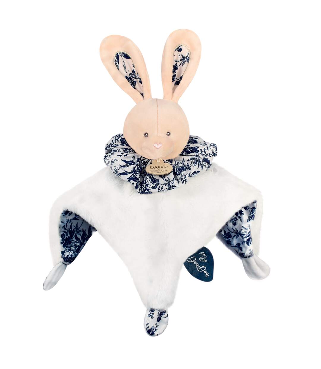 Doudou boule polyester collection LES PETITS FUTÉS Lapin blanc-4