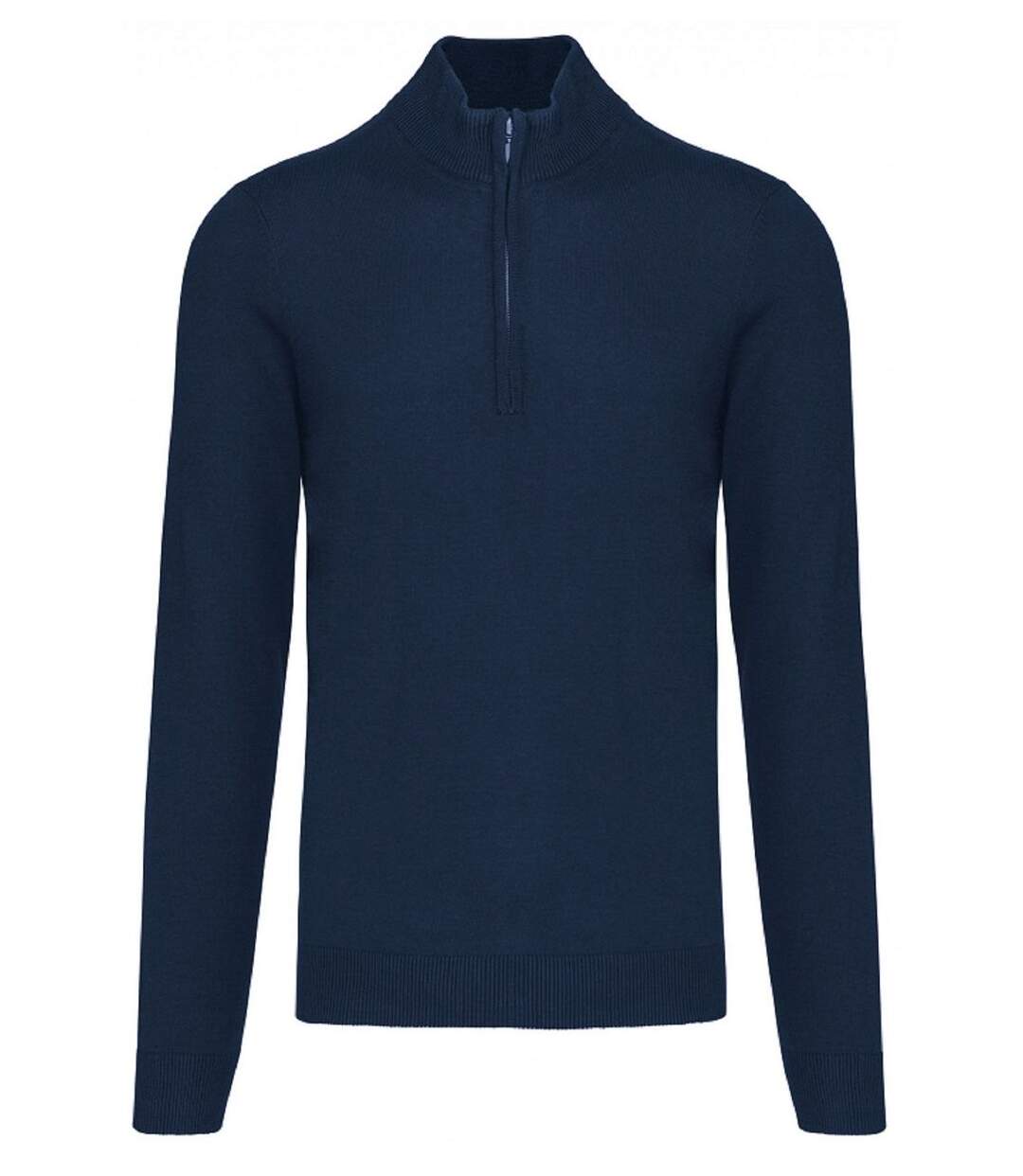 Pull col zippé pour homme - K970 - bleu marine