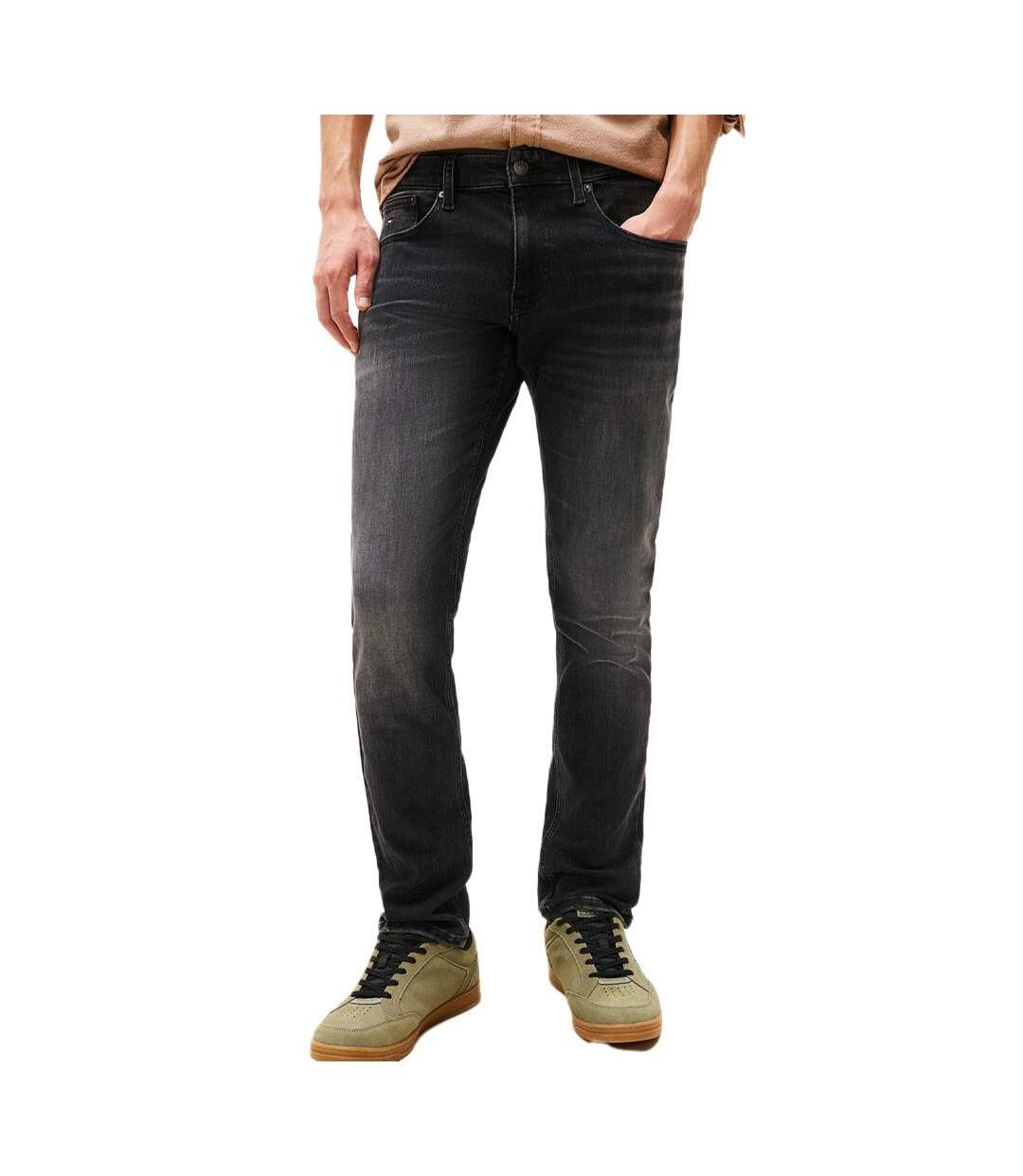 Jean slim noir homme tommy hilfiger scanton dm0dm22156-1