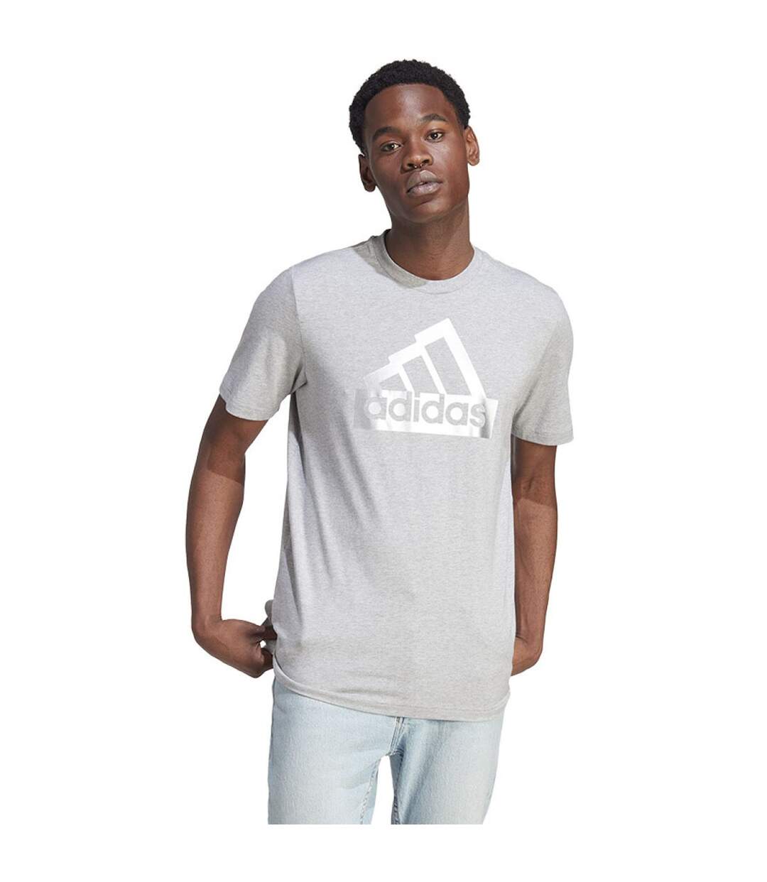 T-shirt Homme Gris Argenté Adidas-1