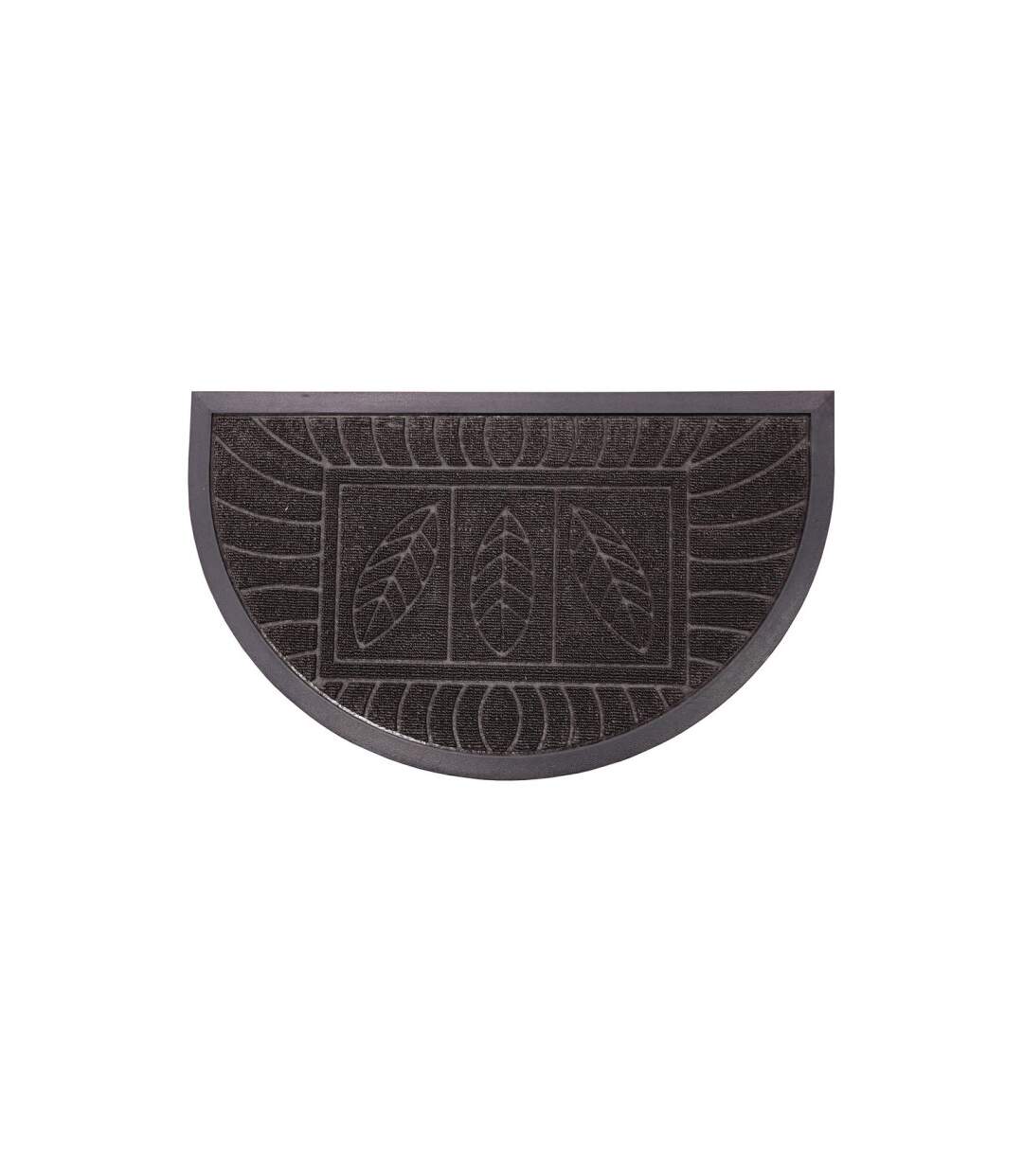 Tapis d'Entrée Demi-Lune Feuilles 45x75cm Noir-1