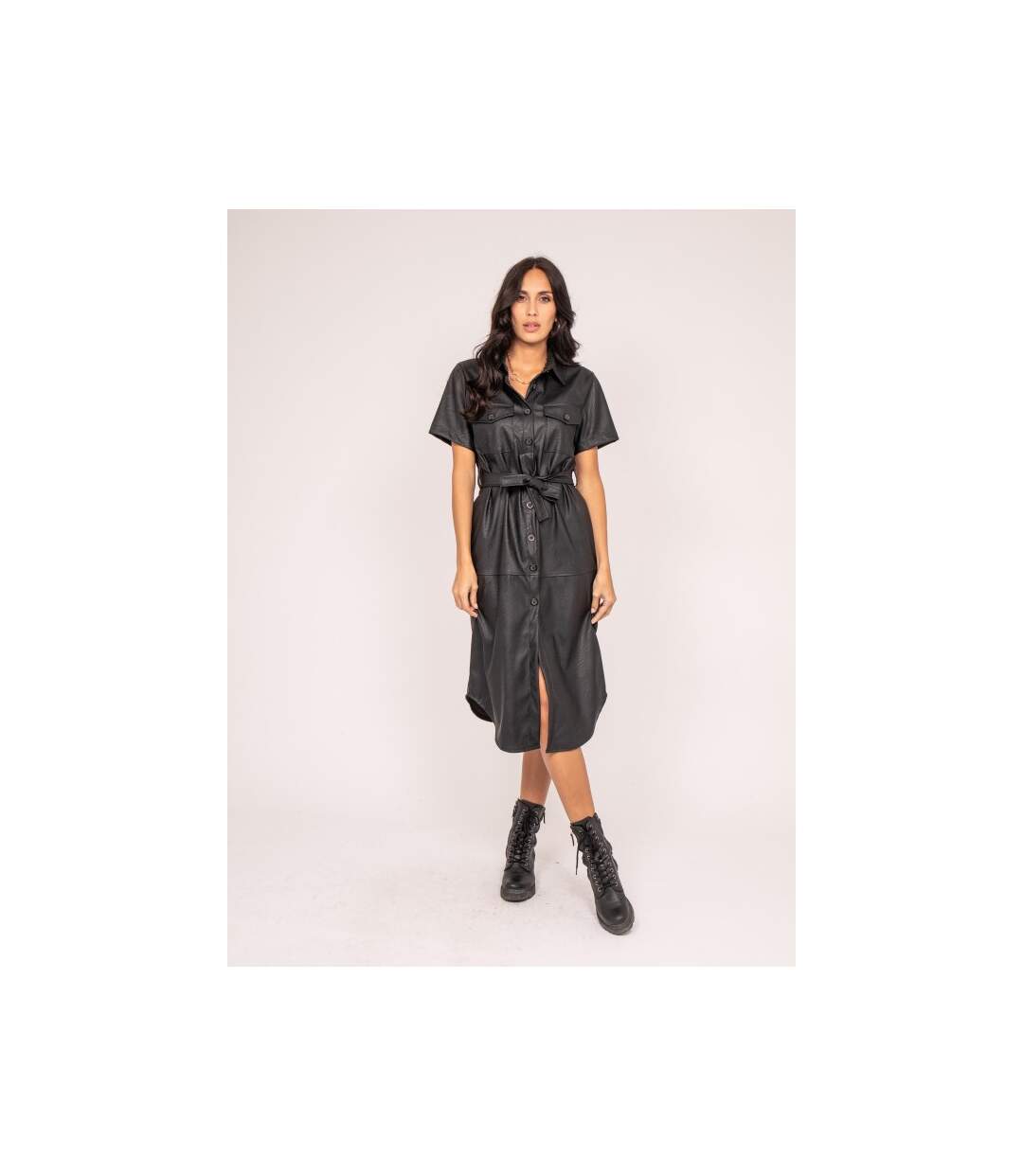 Robe courte simili cuir IRRLY - Dona X Lisa-4