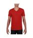 T-shirt À Manches Courtes Et Col En V Homme Rouge Gildan-1