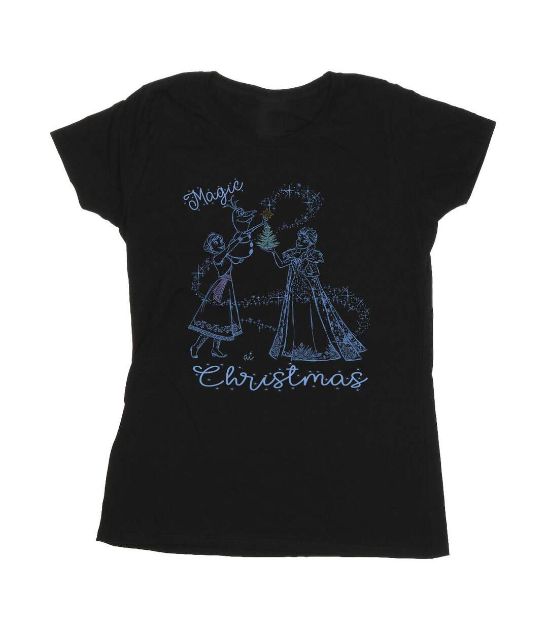 Disney Femme/Les femmes Frozen Magic Christmas Cotton T-Shirt (Noir) - UTBI22075-1