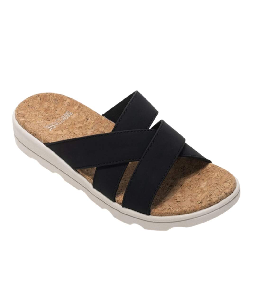 Womens/ladies Cassie Leopard Pattern Sandals Black Regatta-1