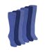 6 Pairs Ladies 100% Cotton Knee High Socks | Long Ribbed Non Elastic Top Socks-1