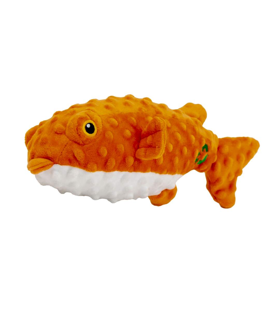 Made from pufferfish plush dog toy 35cm orange/white Ancol-2