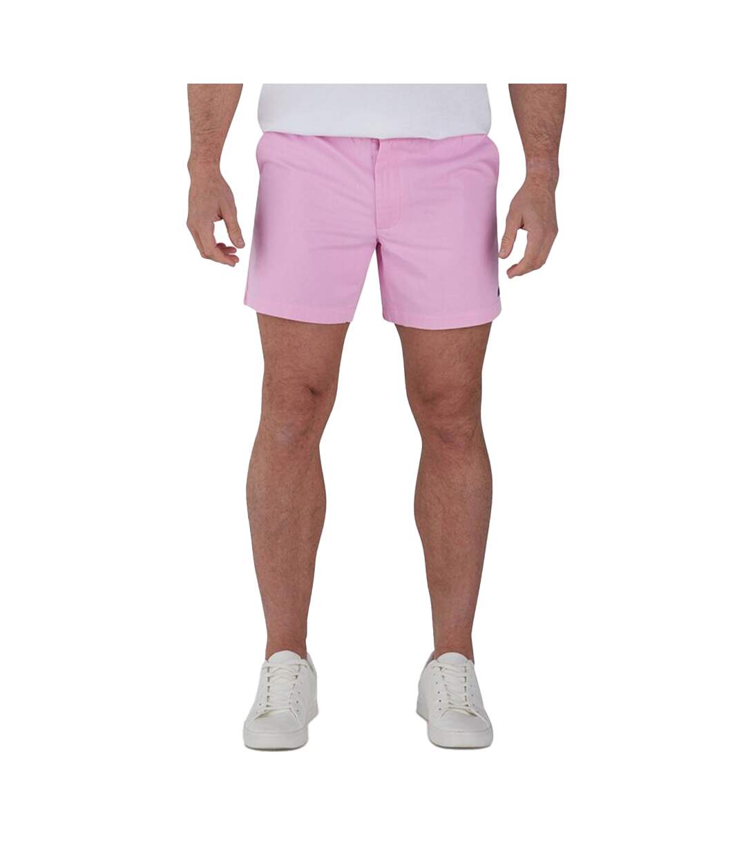 Mens stretch chino shorts pink Raging Bull-3