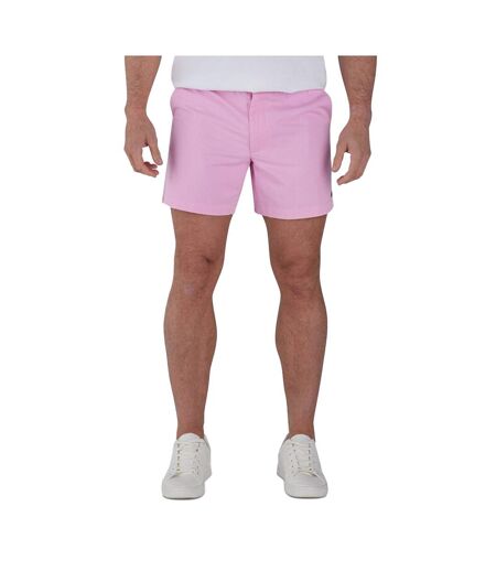 Mens stretch chino shorts pink Raging Bull