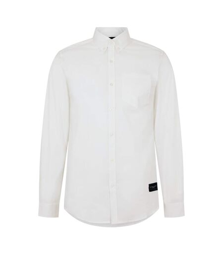 Mens Salvator Collared Long-sleeved Shirt White Criminal Damage