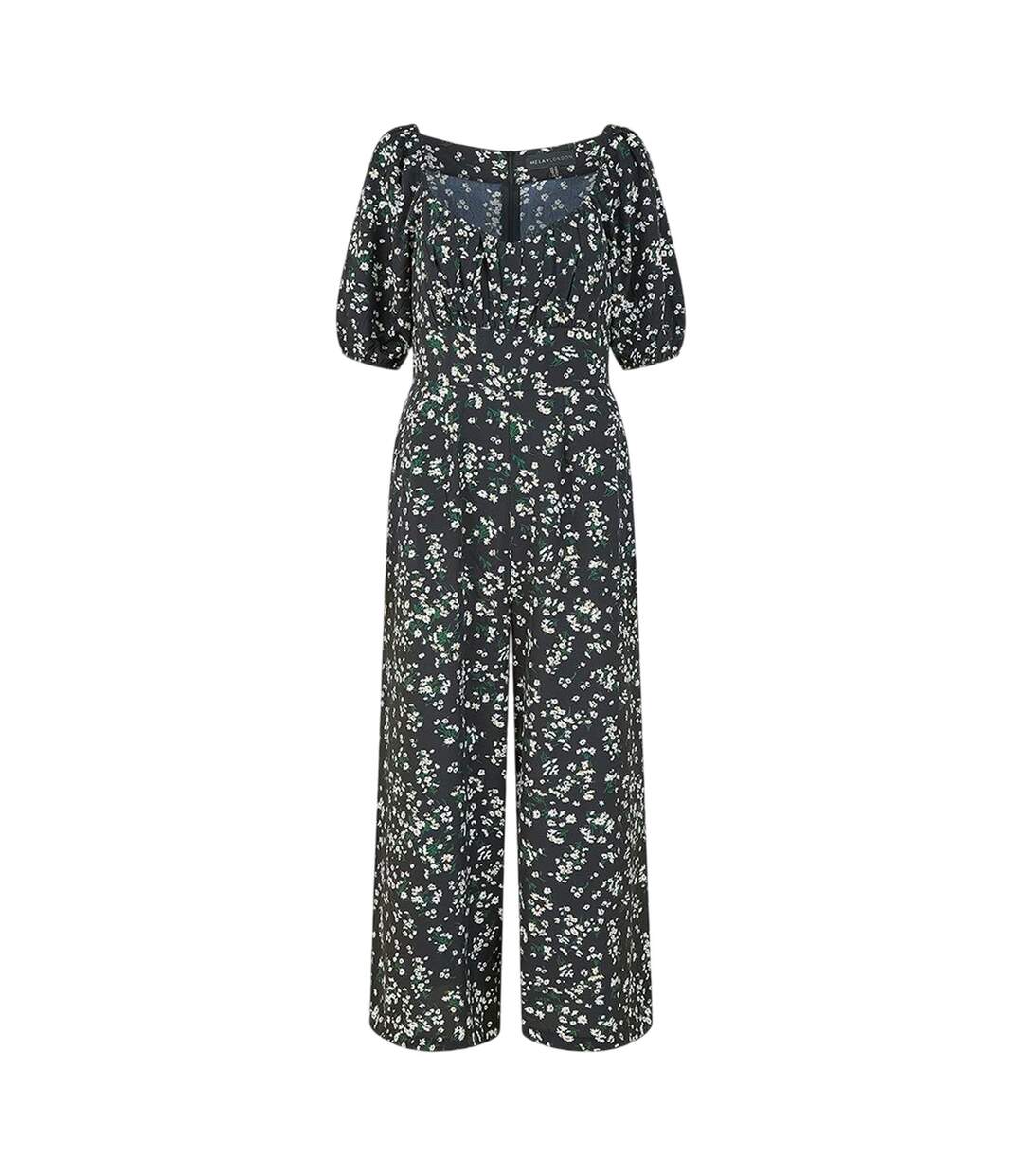 Womens/ladies Daisy Sweetheart Jumpsuit Black Mela London-2