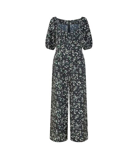 Womens/ladies Daisy Sweetheart Jumpsuit Black Mela London