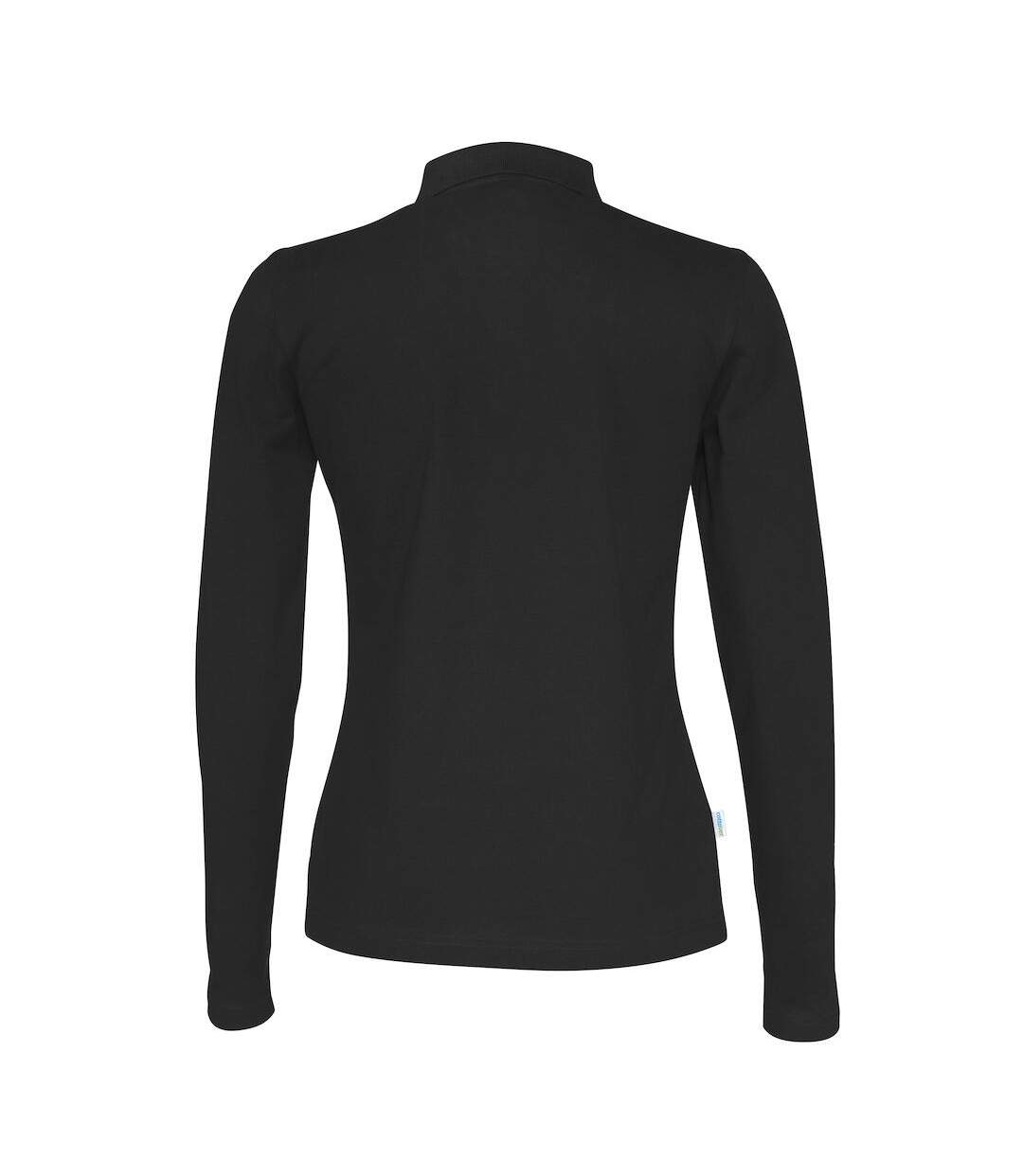 Womens/ladies pique long-sleeved polo shirt black Cottover-2