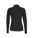 Womens/ladies pique long-sleeved polo shirt black Cottover-2