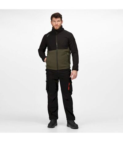 Mens Soft Shell Jacket Dark Khaki Black Regatta Professional