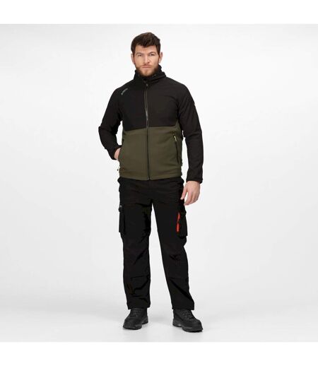 Mens Soft Shell Jacket Dark Khaki Black Regatta Professional
