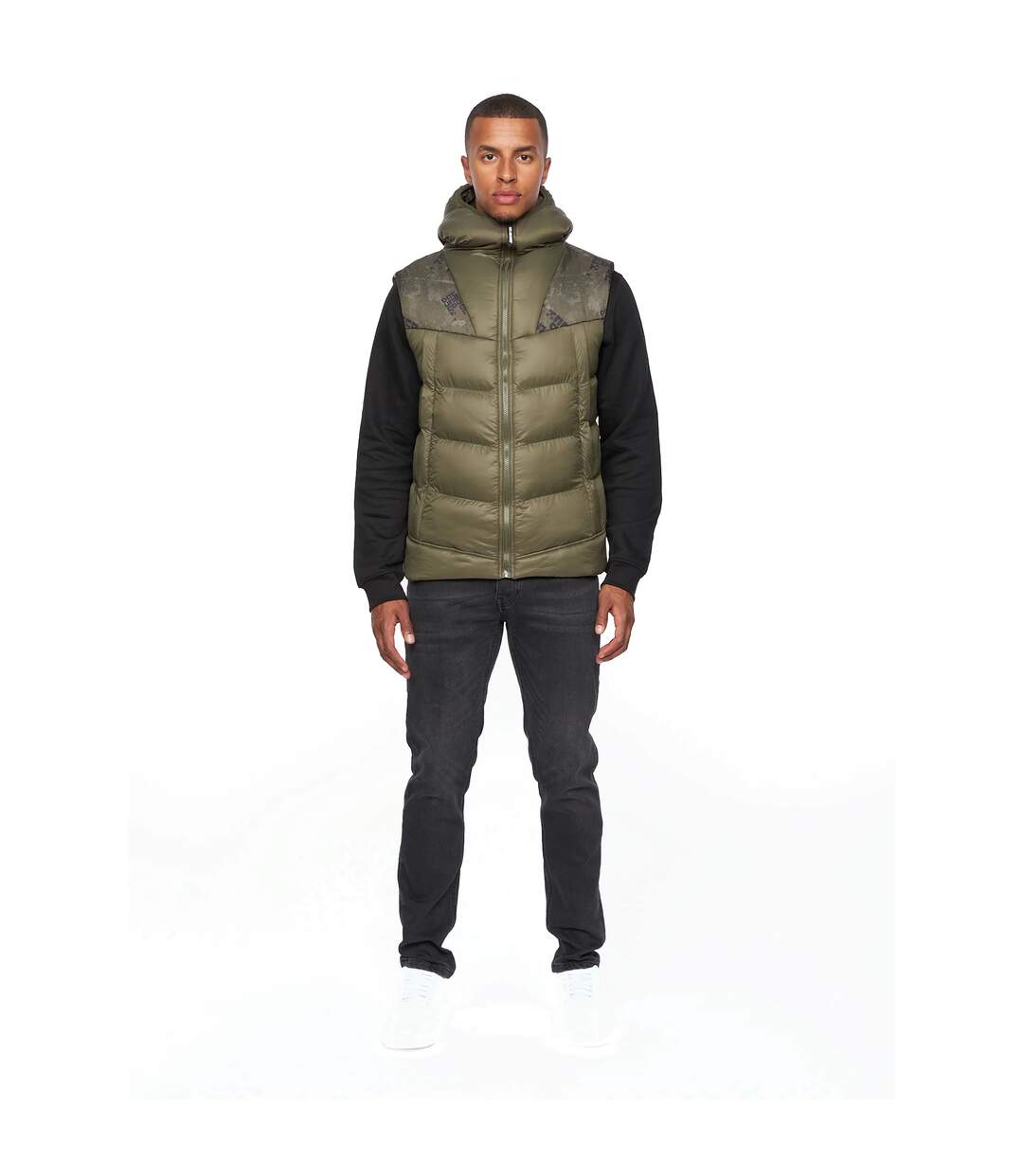 Veste sans manches rierson homme olive foncée Duck and Cover-3