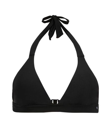 Womens/ladies Lovina Plain Halter Neck Bikini Top Black Regatta