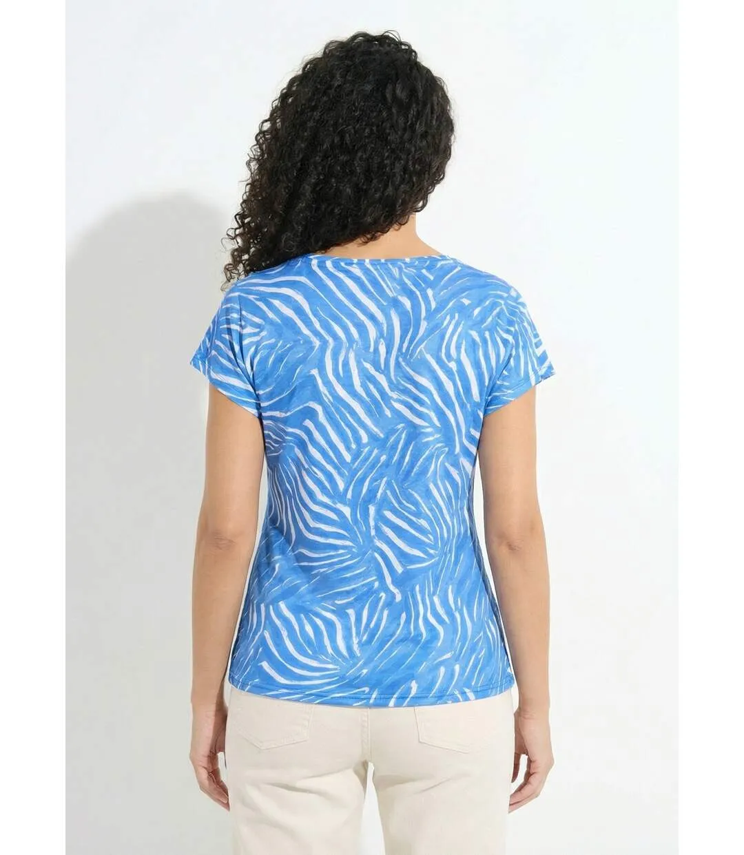 T-shirt col rond manches courtes imprimé-2