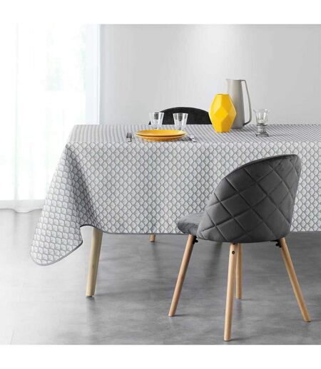 Nappe Imprimée Art Chic 150x240cm Gris & Blanc