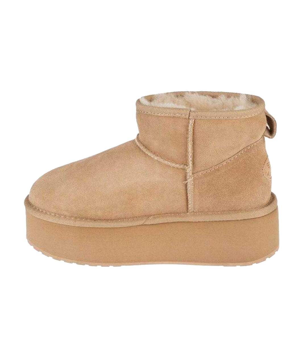 Womens/ladies Stinger Micro Sheepskin Platform Snow Boots Beige EMU Australia-3