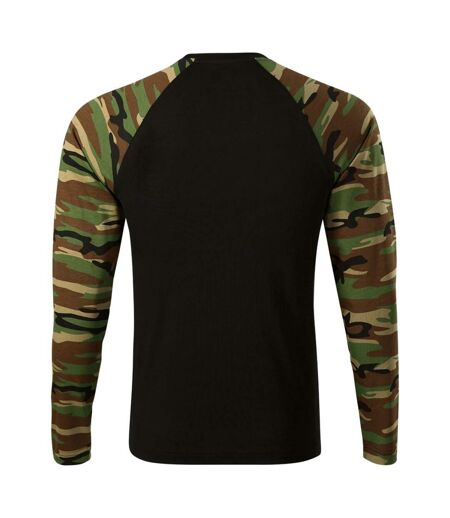 T-shirt Manches Longues Motif/style Camouflage Homme Marron Malfini