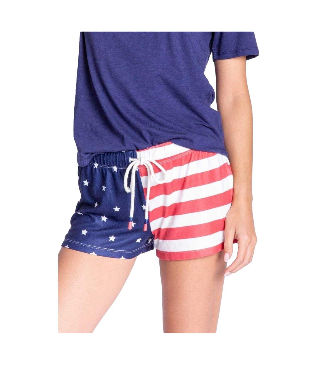 Short De Détente Motif/style Étoiles Et Rayures Rad Femme Bleu Marine Blanc Bleu PJ Salvage-3
